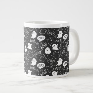 Grande Tasse B&W Cute Doodle Halloween Motif