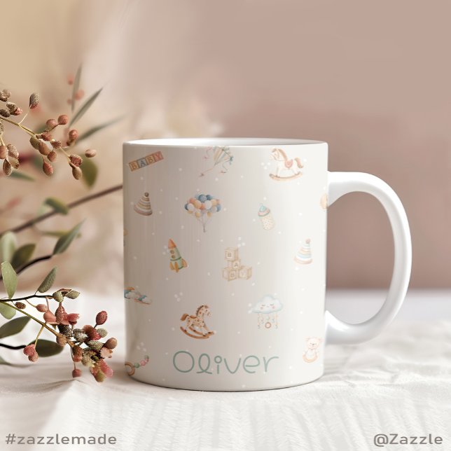 Grande Tasse Baby shower d'automne Boho Personnalisé (Boho Autumn Baby Shower Personalized Giant Coffee Mug)