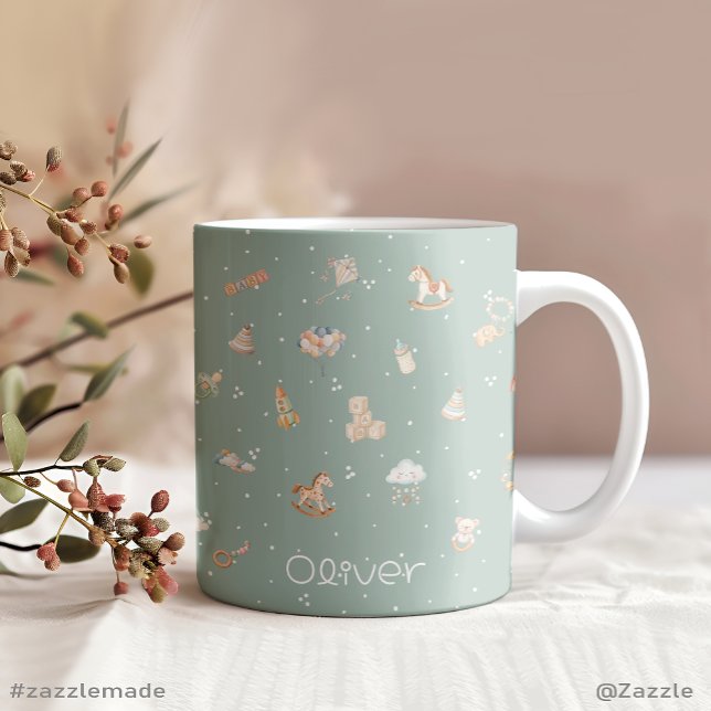 Grande Tasse Baby shower d'automne Boho Personnalisé (Boho Autumn Baby Shower Personalized Giant Coffee Mug)
