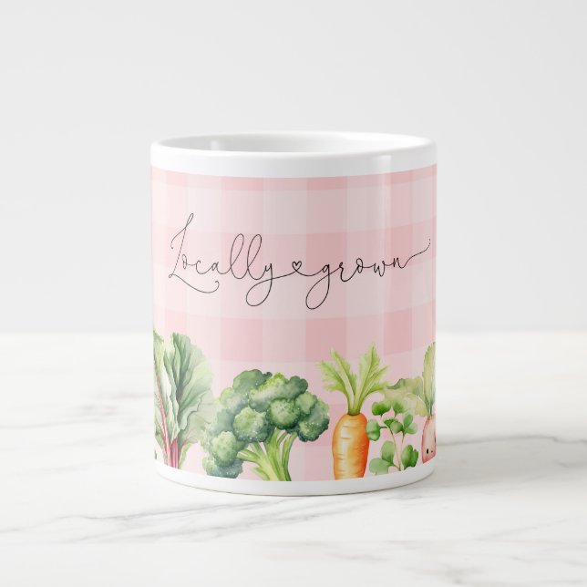 Grande Tasse Baby shower rose du marché agricole local (Devant)