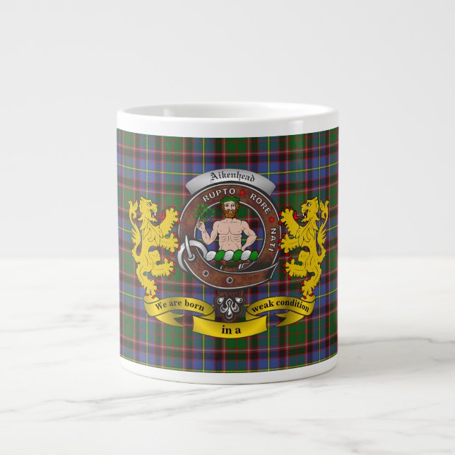 Grande Tasse Badge de clan en tête d'Aikenhead & Tartan Jumbo M (Devant)