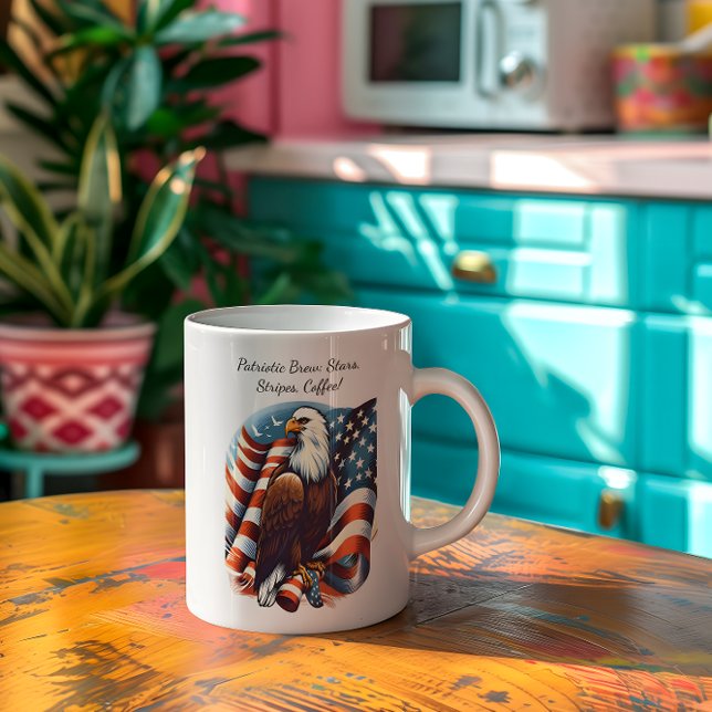 Grande Tasse Bald Eagle et drapeau américain (Créateur téléchargé)