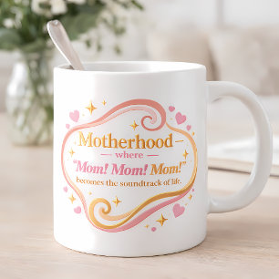 Grande Tasse Bande sonore de la maternité - Typographie rose et