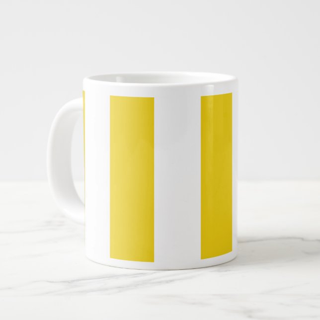 Grande Tasse Bandes Jaunes, Blancs, Motif rayé (Devant gauche)