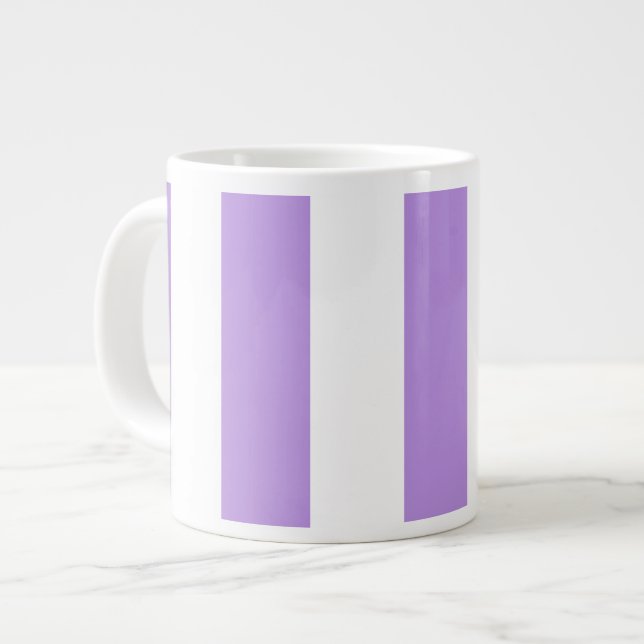 Grande Tasse Bandes pourpres, Blancs, Motif rayé (Devant gauche)