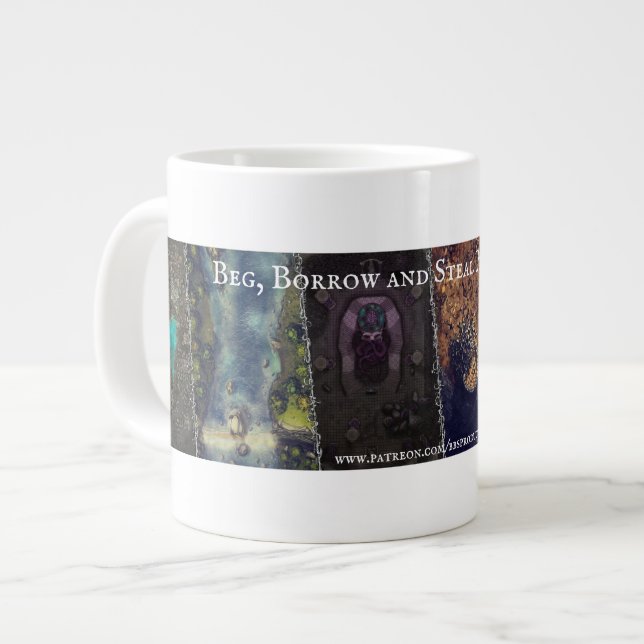 Grande Tasse Bannière Beg, Borrow and Steal (Devant gauche)
