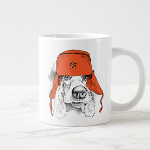 Grande Tasse Basset Hound  Casquette Ushanka rouge