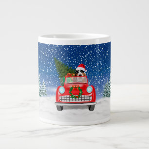 Grande Tasse Basset Hound Chien Conduisant une Voiture dans la