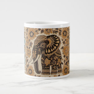 Grande Tasse Batik Elephant Style Vintage Design, Boue de spéci