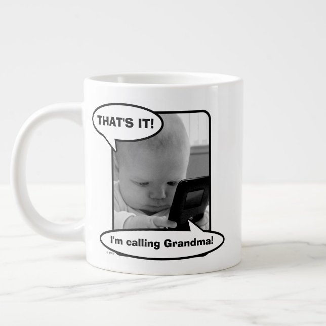 Grande Tasse Bébé sur téléphone portable (Gauche)