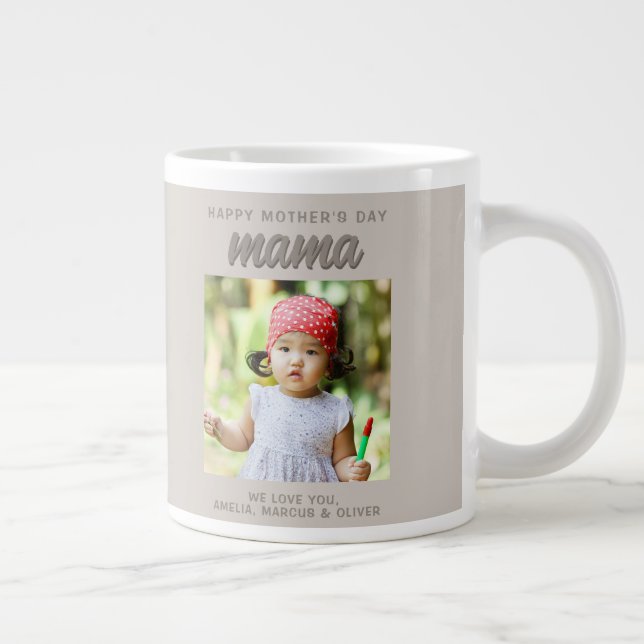 Grande Tasse Beige moderne maman Enfants Photo Fête des mères (Droite)