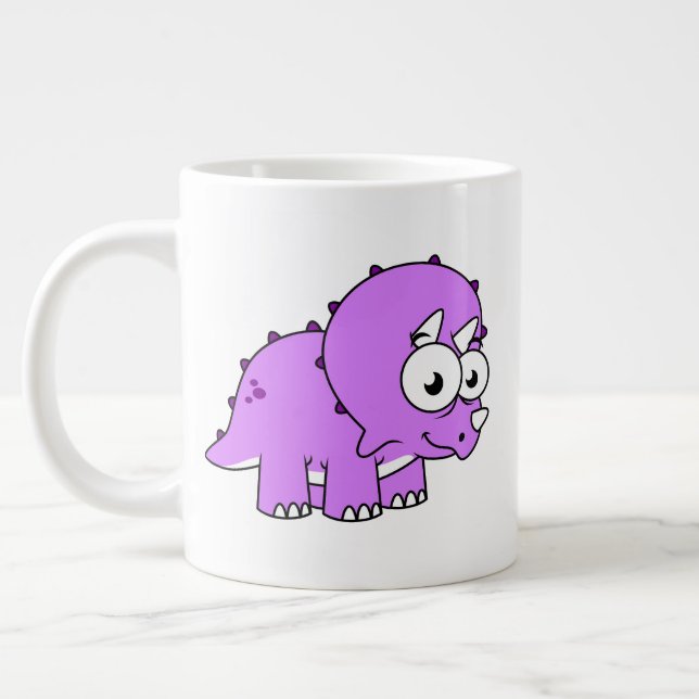 Grande Tasse Belle Illustration D'Un Tricératops. (Gauche)