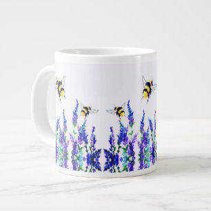 Grande Tasse Belles fleurs de printemps et les abeilles volent 