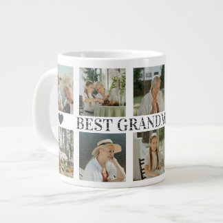 Grande Tasse Best Grandma Ever Photo Collage – Gift with Hearts
