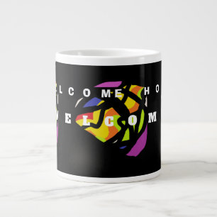 GRANDE TASSE BIENVENUE À LA MAISON MOTIFS D'ART EN NOIR