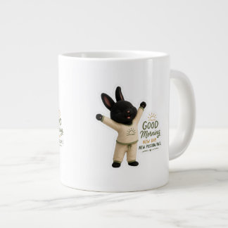 Grande Tasse Billy Lapin Rex Noir Mignon Étirement Matinal