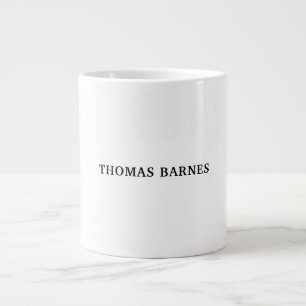 Grande Tasse Blanc classique minimaliste sobre élégant