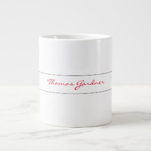Grande Tasse Blanc Rouge tendance écriture manuscrite Plaine cr