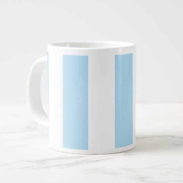 Grande Tasse Bleu, Blancs, Motif rayé (Devant gauche)