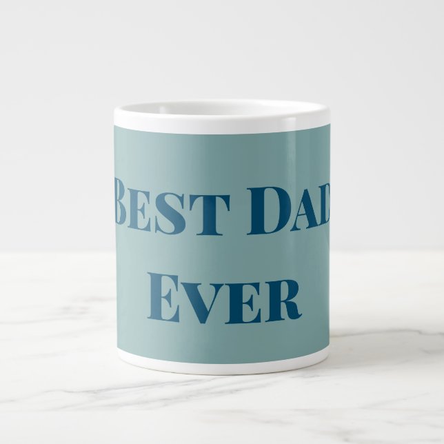 Grande Tasse Blue happy fête des pères best Papa a jamais ajout (Devant)