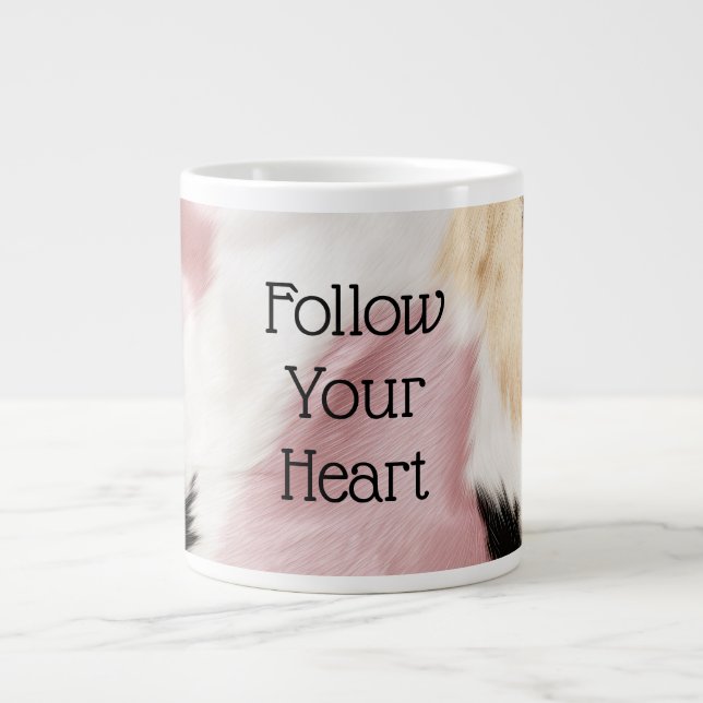 Grande Tasse Blush Rose Blanc Or Noir Vachette Animal (Devant)