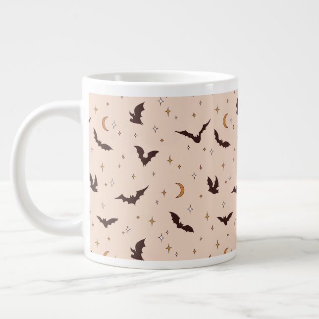 Grande Tasse Boho Bats et étoiles Motif d'Halloween (Gauche)