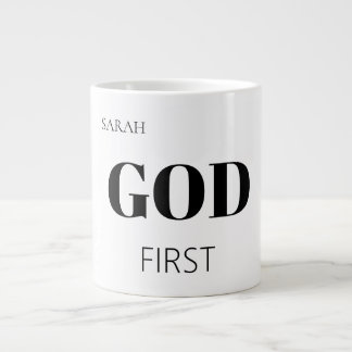 Grande Tasse Bold Modern God First Faith Saying Slogan