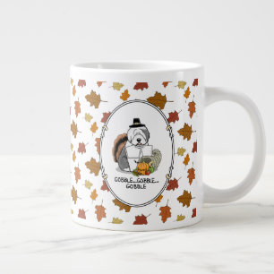 Grande Tasse Bon thanksgiving Vieux Anglais Berger Gris 1 Amusa