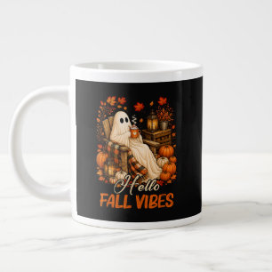 Grande Tasse Bonjour Vibrations d'Automne Fantôme Mignon Citrou