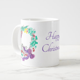 Grande Tasse Bonne couronne de Noël avec 2 vaches