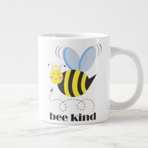 Grande Tasse Bonne princesse d'abeille avec couronne et slogan 