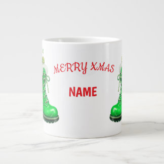 Grande Tasse Bottes festives vertes de Noël joyeux