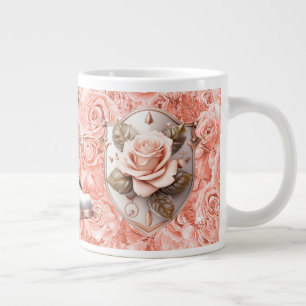 Grande Tasse Bouclier de foi sur la boue rose des roses