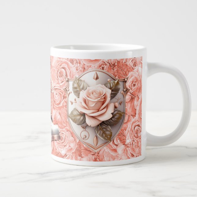 Grande Tasse Bouclier de foi sur la boue rose des roses (Droite)