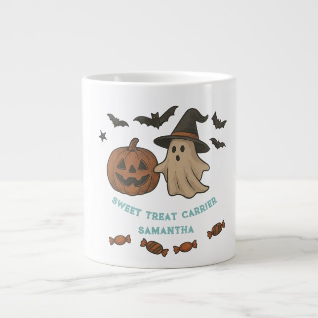 Grande Tasse Boug d'Halloween éffrayant - Boos, chauves-souris  (Devant)