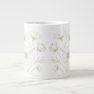 Grande Tasse Bouquet délicat de cosmos en ligne gracieuse