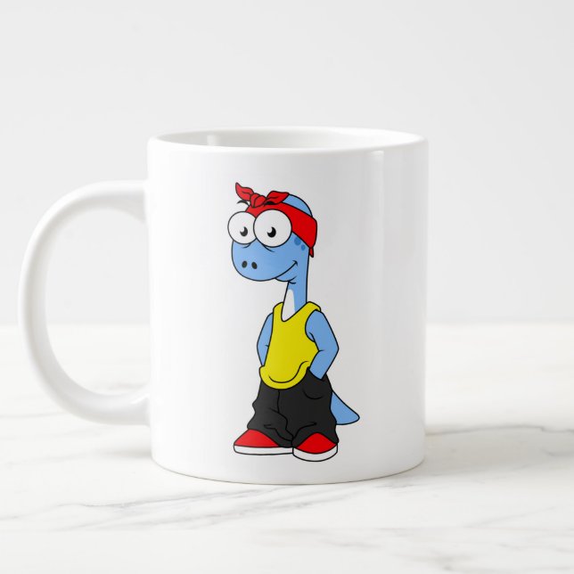 Grande Tasse Brontosaurus Habillé De Vêtements Hip hop. (Gauche)