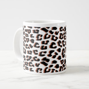 Grande Tasse Brown noir et Empreinte de léopard blanc