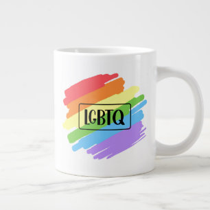 Grande Tasse Brushstrokes LGBTQ Arc-en-ciel