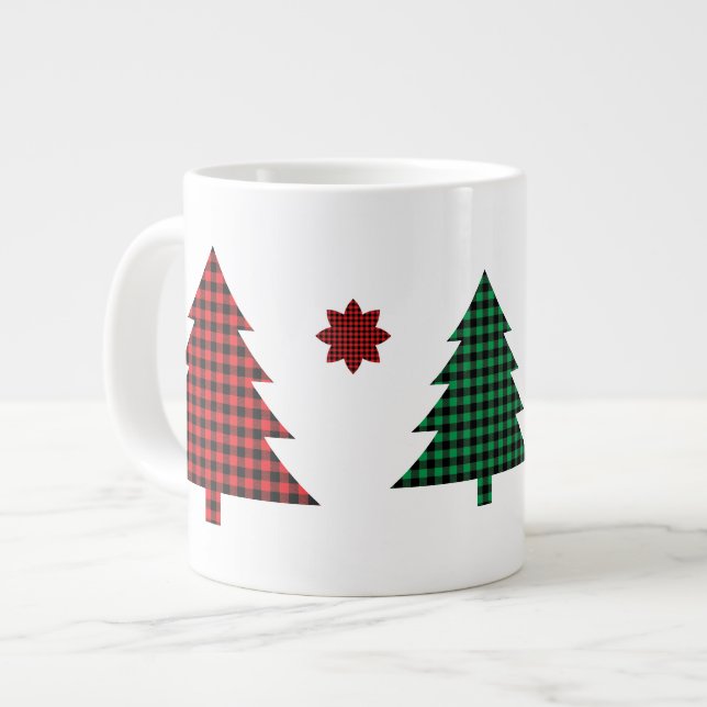 Grande Tasse Buffalo Plaid Trees (Devant gauche)
