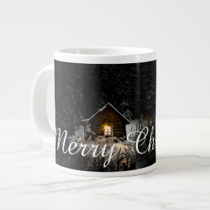 Grande Tasse Cabane Mystique de Noël en Profonde Forêt