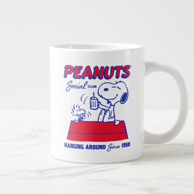 Grande Tasse cacahuètes | Snoopy & Woodstock penché autour (Droite)