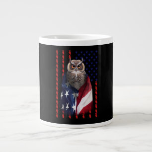 Grande Tasse Cadeau de Chouette  Owl Cool Flag Usa