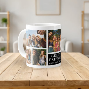 Grande Tasse Cadeau de collage photo moderne d'amitié