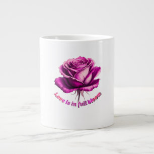 Grande Tasse Cadeau de la Saint-Valentin Rose d'amour personnal