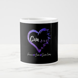 Grande Tasse Cadeau de l'infirmière  Amour CNA Peace Love Lives
