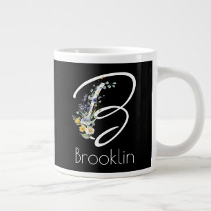 Grande Tasse Cadeau de retraite employeur  Monogramme fleur sau