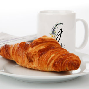 Grande Tasse Cadeau de retraite monogramme aquarelle 