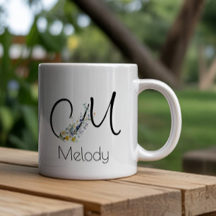 Grande Tasse Cadeau de retraite monogramme aquarelle employeur 
