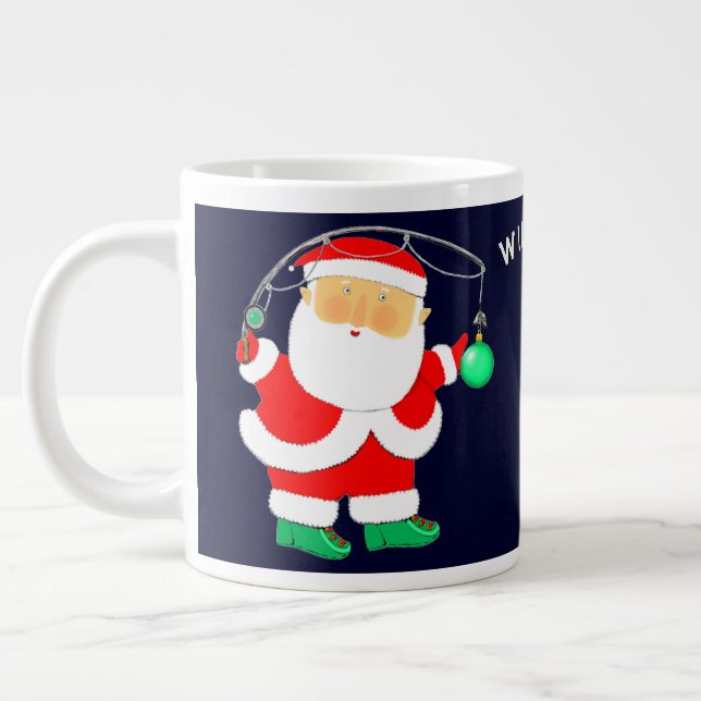 Grande Tasse Cadeau de vacances de pêche personnalisé (Gauche)